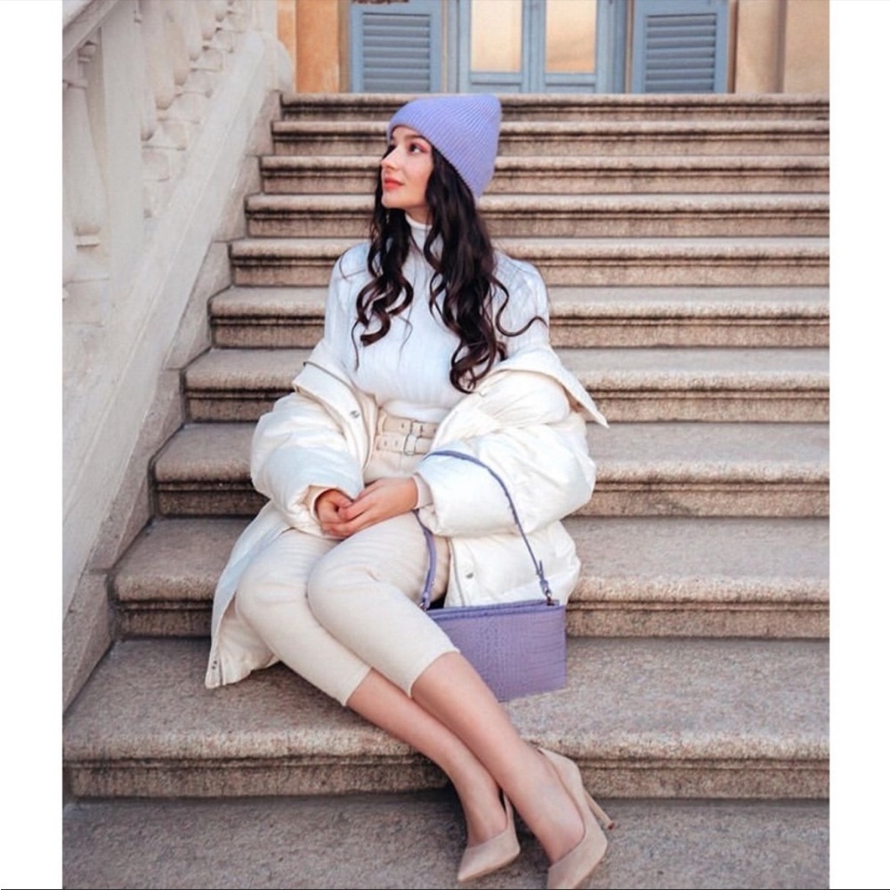 ZARA Puffer Coat Jacket White Down Filled S - Picture 2 of 6